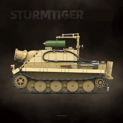 Army Sturmtiger Tank Building Blocks Scene Of Military Weapons Bricks Model Assembly Desk Decoration Toy Gifts 1394PCS