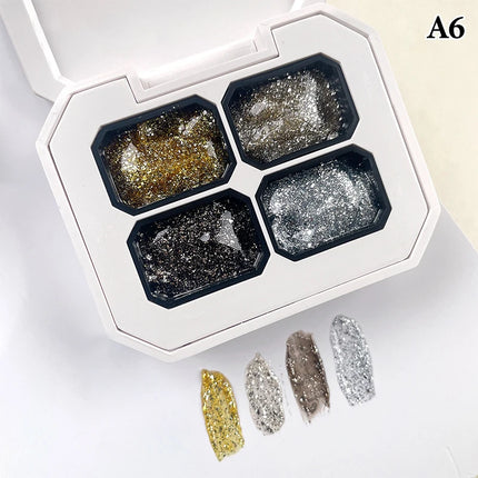 4 Colors Nude Painting Gel Drawing Gel Palette French Nail Polish UV Gel Nail Salon Holographic Manicure Nail Art Tool