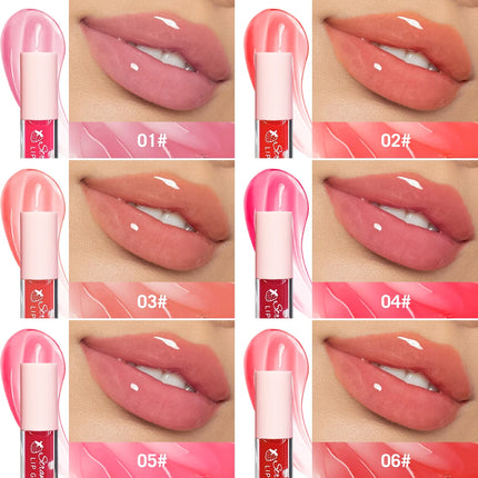 6PCS Soft  Luminous Hydrating Texture, Long-Lasting Moisturizing Pigmented Lip Gloss, Natural Shimmer Finish,  Gift for Women