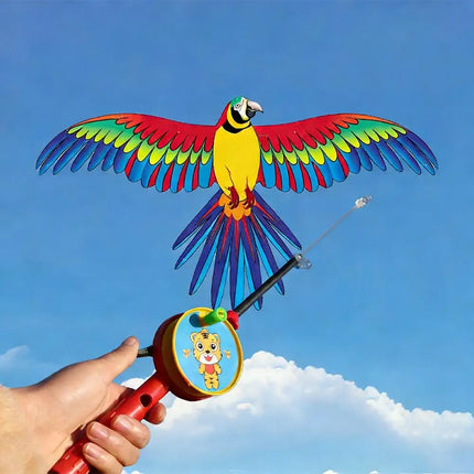 35cm Fishing Rod Kite Toys For Kids Vivid Butterfly Swallow Parrot Easy To Fly Goldfish Kites Garden Decor Ornament