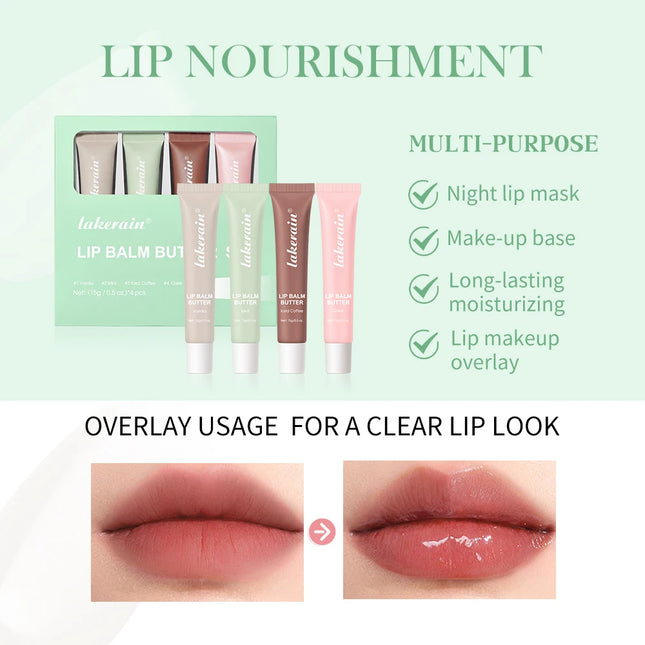 Butter Lip Balm Moisturizing Lip Gloss Oil Long Lasting Nourishes Smoothing Deep Hydration Daily Care Butter Lip Balm Makeup