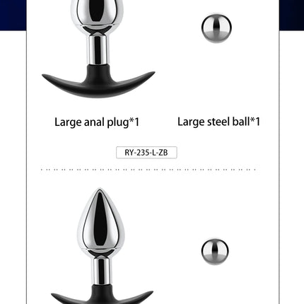 Runyu Sexy Adult Metal Anal Plug Fetish Erotic Butt Plug Penetration-anal Products But Pluk Sexy Gadgets Sex Toys for Men Women