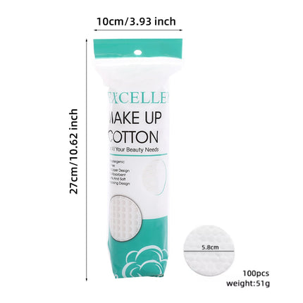Round 100pcs/300pcs Cosmetic Cotton Pads Triple Sandwich Water-saving Wet Disposable Skin Care Pouch Makeup Remover Cotton Pads
