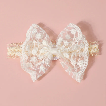 3pcs  Baby Bow Headband Socks Set  Turban Solid Soft Sock Toddler Boys Girls Lace Print Bowknot Elastic Hairband