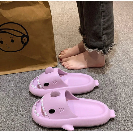 New Shark Slippers for Women Men Shoes Shark Flip Flops Beach Slides Female Home Slipper Bathroom Non-Slip Thick Sandals Couples