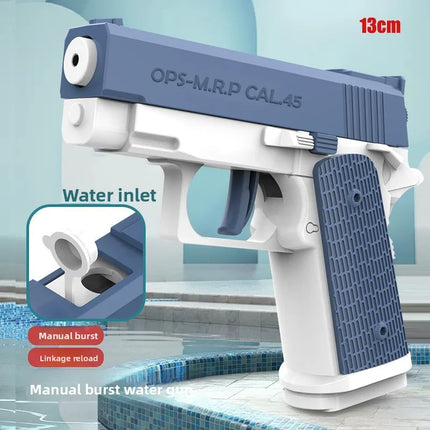 Electric Water Gun Rechargeable 10M Range Auto Manual Spray w Battery USB Cable Summer Outdoor Toy for Kids Adults Party Pool