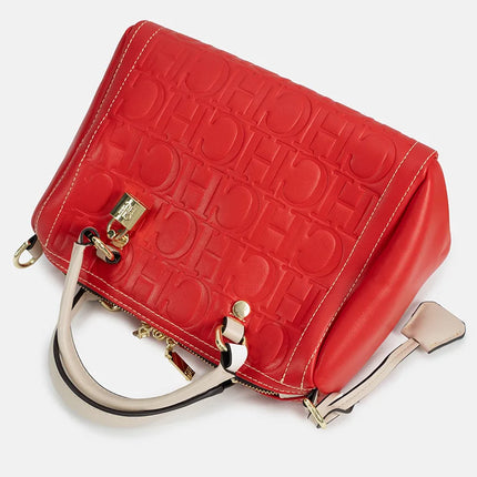 CH Letter Print Boston Crossbody Bag - Women Spring Summer Handbag 2025 / Sac CH Boston Bandoulière - Femme Printemps Été