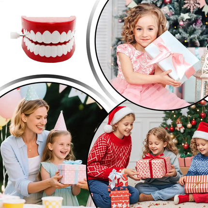 Wind Up Chatter Teeth Birthday Party Favors Funny Clockwork Joke Walking Teeth Toy for Kids Children Family Friends Adults Boys