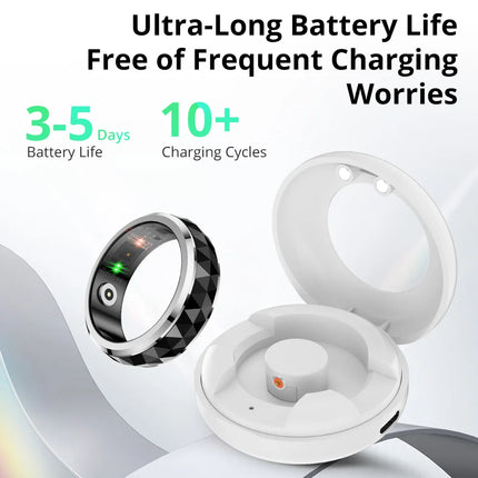 2024 COLMI R11 Smart Ring, Fidget Spinner Anxiety Relieve Ring with Charging Case for Men, Health Sleep Monitor, 5ATM Waterproof