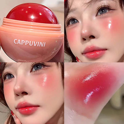 Cappuvini Juice Blush Ball Water Light Blusher Brightening Face Easy Color Multi-Use Blush Makeup Suitable For Lips And Cheeks
