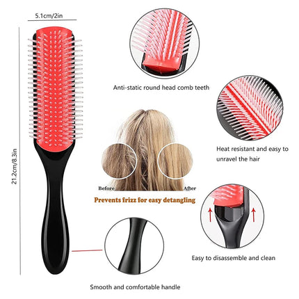 11-Piece Hair Styling Kit: Water Spray Bottle, Hollow Out Hair Brush, Shampoo Brush, Rat Tail Comb, Wide Tooth Hair Comb