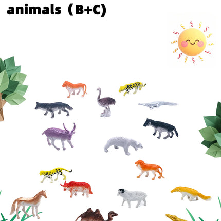96 Wildlife Models Plastic Toys Tigers Lions Monkeys and Other Wild Animals Collection Models Home Decoration Birthday Gifts