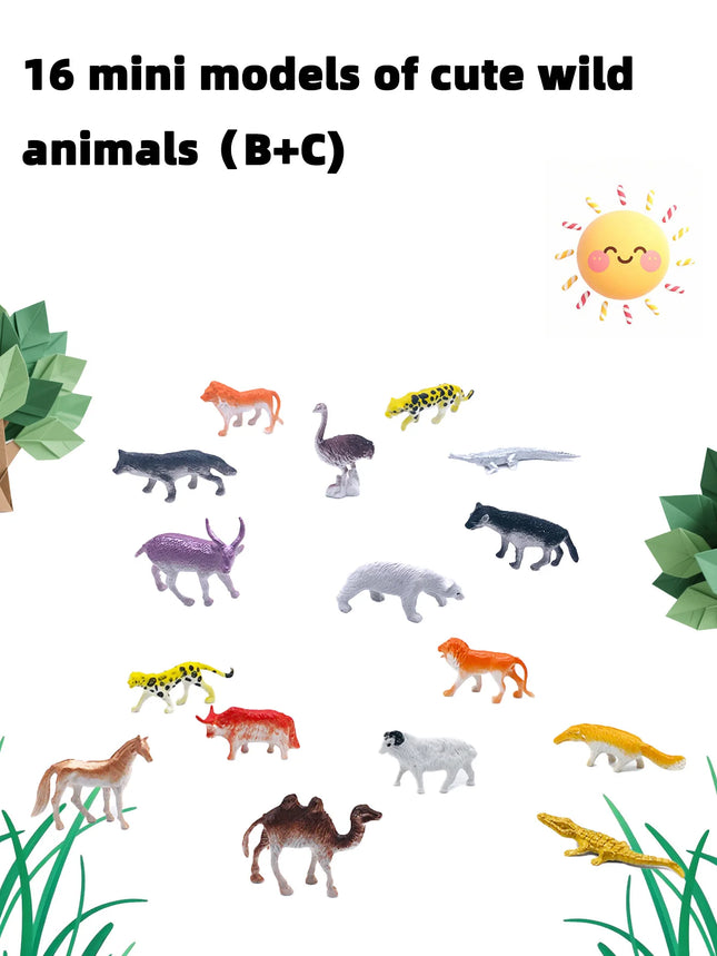 96 Wildlife Models Plastic Toys Tigers Lions Monkeys and Other Wild Animals Collection Models Home Decoration Birthday Gifts
