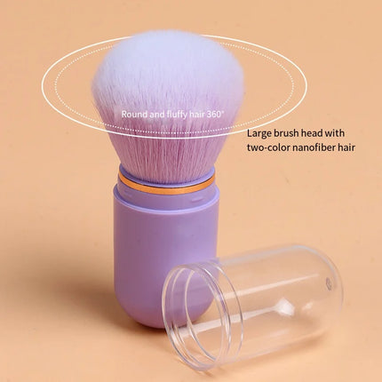 Portable Telescopic Makeup Brush Kabuki Capsule-shape Multifunctional Travel Makeup Brushes Soft Hair Powder Blush Beauty Tools