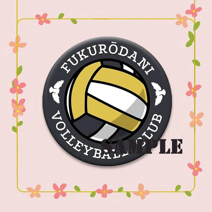 Round Snap-in Brooches Anime Haikyuu Lapel Pins Hinata Shoyo Tobio Kageyama Yu Nishinoya Cartoon Badge Backpack Accessories Gift