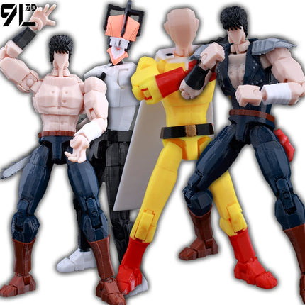 9L3D Multi-joint Articulated Anime Figures Saitama Kenshiro One Punch Man Fist North Star Chainsaw Man Dummy 13 Collectible Toys