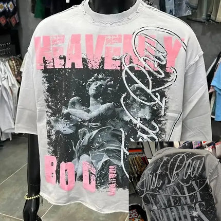 2026 New Style Cotton T-Shirt Short Sleeve Full-Printed Digital Print Men Women Couple Street Hip Hop Hooded Top