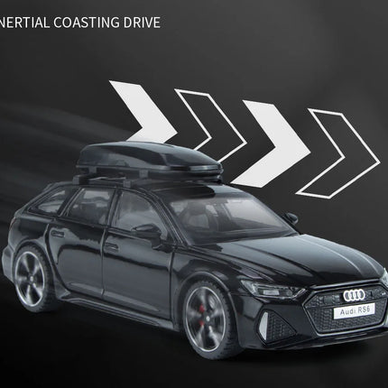 1/32 Audi RS6 Toy Car Model with Sound Light Doors Opened Alloy Diecast Model Vehicle Collection Toy for Boy Adult Festival Gift