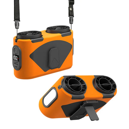 15000mAh Waist/Hanging Neck Fan, 6-Speed Strong Wind, Dual Air Vents, LED, Display, For Sports Courier Outdoor Working