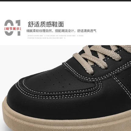 2025 Autumn Men's Thick-Sole Breathable Sports Casual Sneakers - White Trainers with Height-Enhancing Design for Students.