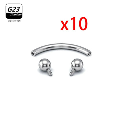 1/5/50pcs G23 Titanium ASTM-F136 Piercings Eyebrow  zircon Earring Internal thread Eyebrow Body Jewelry Wholesale