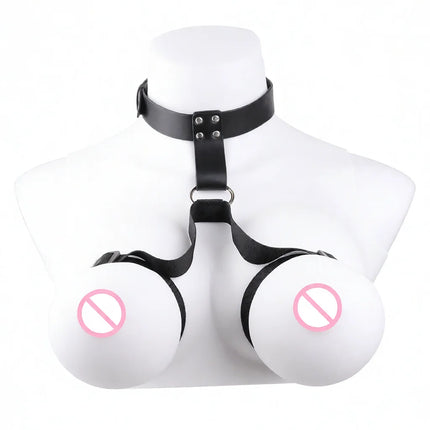 QKKQ PU Leather And Webbing Erotic Bra Chest Harness Belt Breast Teating Chest Binder BDSM Sex Toys For Women Erotic Accessories