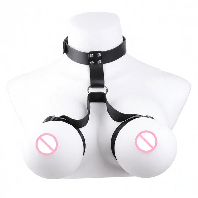 QKKQ PU Leather and Webbing Erotic Bra Chest Harness Belt Breast Teasing Chest Binder BDSM Sex Toys For Women Erotic Accessories