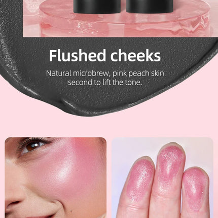 Color-Changing Blush Stick Blusher Cream 3-in-1 Pink Color with Long-Lasting Makeup Easy Application