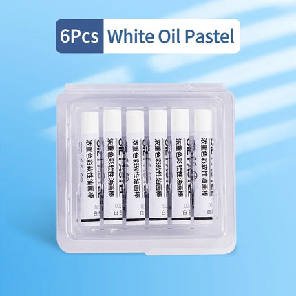 6/12 Pcs Artist Professional Painting Oil Pastel Stick Set White Color Soft Paint Graffiti Crayon Drawing Art Students Supplies