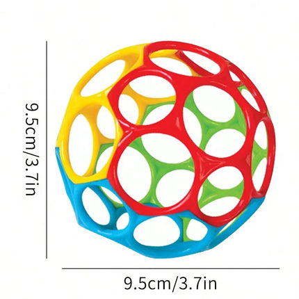 6-in-1 BPA-Free Baby Sensory Rattle Ball - Soft Textured Grasping Toy with Gentle Sound & Spin Rings | Montessori Learning Toy f
