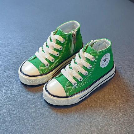 Children's Mid-Top Canvas Shoes Soft Sole Comfortable Casual Children's Shoes Boys and Girls Non-slip Breathable Board Shoes