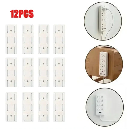 Wall Mounted Self Adhesive Power Strip Fixer Removable Cable Organizer Desktop Socket Holder for Office Home