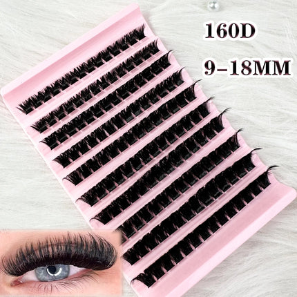 New 160D 10 Rows Individual Lashes Extension Natural Faux Mink Eyelashes Individual Cluster Eyelashes Extension Makeup Cilia