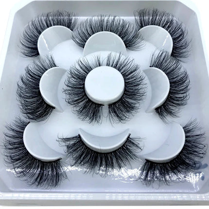 AMSDCN New 5-Pair 8-25mm Natural 3D Mink Eyelash Extension Eyelash Maquiagem