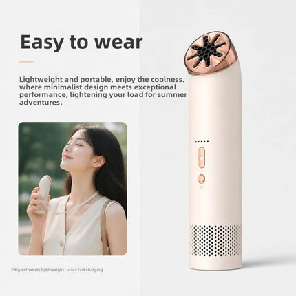 2026 New Leaveless Handheld Mini Wireless Fan Camping Sports Commuting Outdoor Fan Cold Air Summer Small Fan
