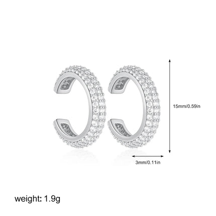 Fashion CZ Zircon Round Huggie Hoop Earrings for Women Geometric U Shape Ear Buckle Hoops Gold Plated Stainless Steel Jewelry