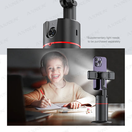 AXNEN P02 360 Rotation Follow-up Gimbal Stabilizer Monopod Desktop Tracking Gimbal with Remote for Phone Live Photography