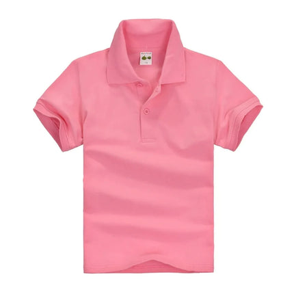 Hot Selling Boys Polo Shirt Children 15 Colors Custom Logo Short-Sleeve High-end eco-friendly cotton Clothes Teens Kids Tshirts