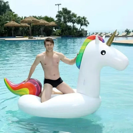 Large Unicorn Inflatable Toys Summer Pool Swimming Ring PVC Thickened  Air Beach Party Inflatable Water Toys for Kids Adults