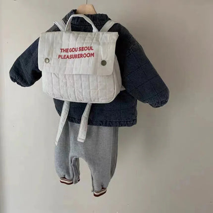 Autumn Ins Toddler Boy Girl Fashion Ribbed Collar Long Sleeves Romper Infant Letter Loose Casual One-piece Baby Cotton Jumpsuit