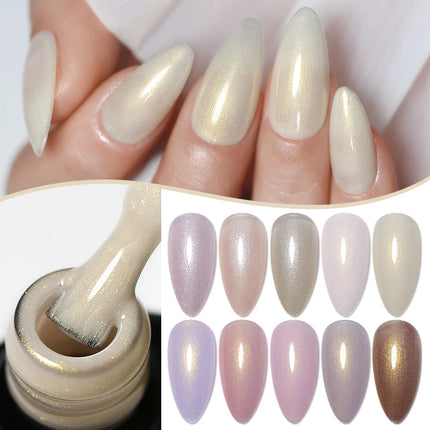 NailCo 10ml Gold Pink Pearl Shell Base Gel Polish 10 Colors Auroras 3D Thread Shell Gel Semi Permanent Soak Off UV LED Nails Art