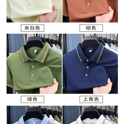 Men's 2026 boutique short sleeved polo shirt summer new fashion brand print versatile comfortable casual T-shirt breathable top