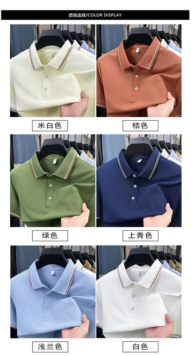 Men's 2026 boutique short-sleeved polo shirt, new summer fashion brand print, versatile comfortable casual T-shirt breathable top