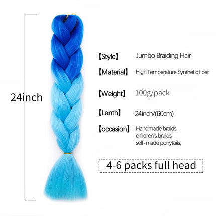 Jumbo Braiding Hair Ombre Colors Mix Braiding Hair Kanekalon Synthetic Hair 3pcs Rainbow Colors Extensions Music Festival