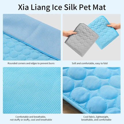 Summer Pet Cooling Pad Non-Toxic Ice Silk Dog Cat Cooling Bed Mat Anti-scratching Reusable Cool Cushion for Dogs Cats