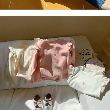 New Children's T-Shirt Sweater Girls Long-Sleeved Spring and Fall Models Long-Sleeved Bottoming Shirt Girls Sweater T-Shirt Long
