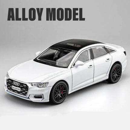 1:24 AUDI A6 Alloy Car Model Diecast & Toy Metal Vehicle Car Model High Simulation Collection Sound and Light Childrens Toy Gift