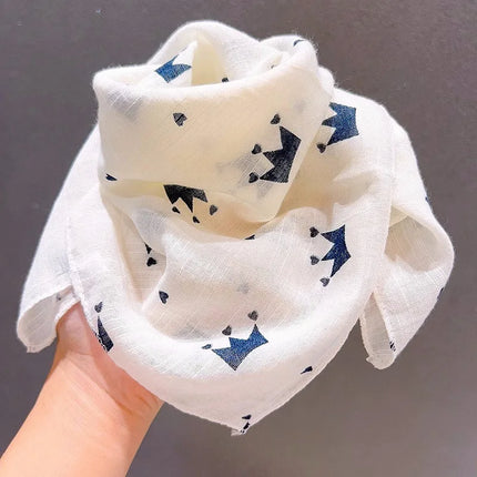 Thin Baby Scarf for Girls, Soft Skin-Friendly Chiffon Neck Warmer, Cute & Versatile Square Scarf for Toddlers in Autumn, Winter