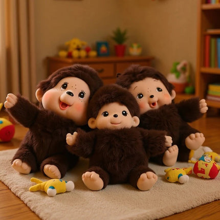 Monchhichi Keychain Cartoon Backpack Hanging Charms Cute Monchichi Doll Pendant Birthday Party Gifts 몬치치 키링
