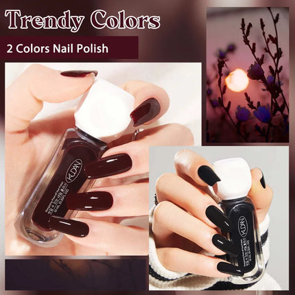 2pcs/set 10ml Water-Based Peel-Off Nail Polish Kit Red Pink Long Lasting Quick Drying No Lamp Needed Nail Art Nail Supplies